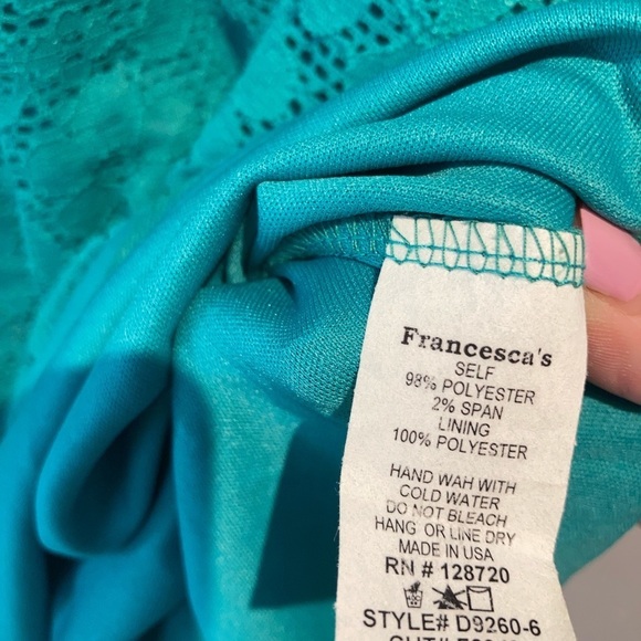 New Francesca’s Collection Emerald Green Lace Dress Size Medium - Picture 6 of 6